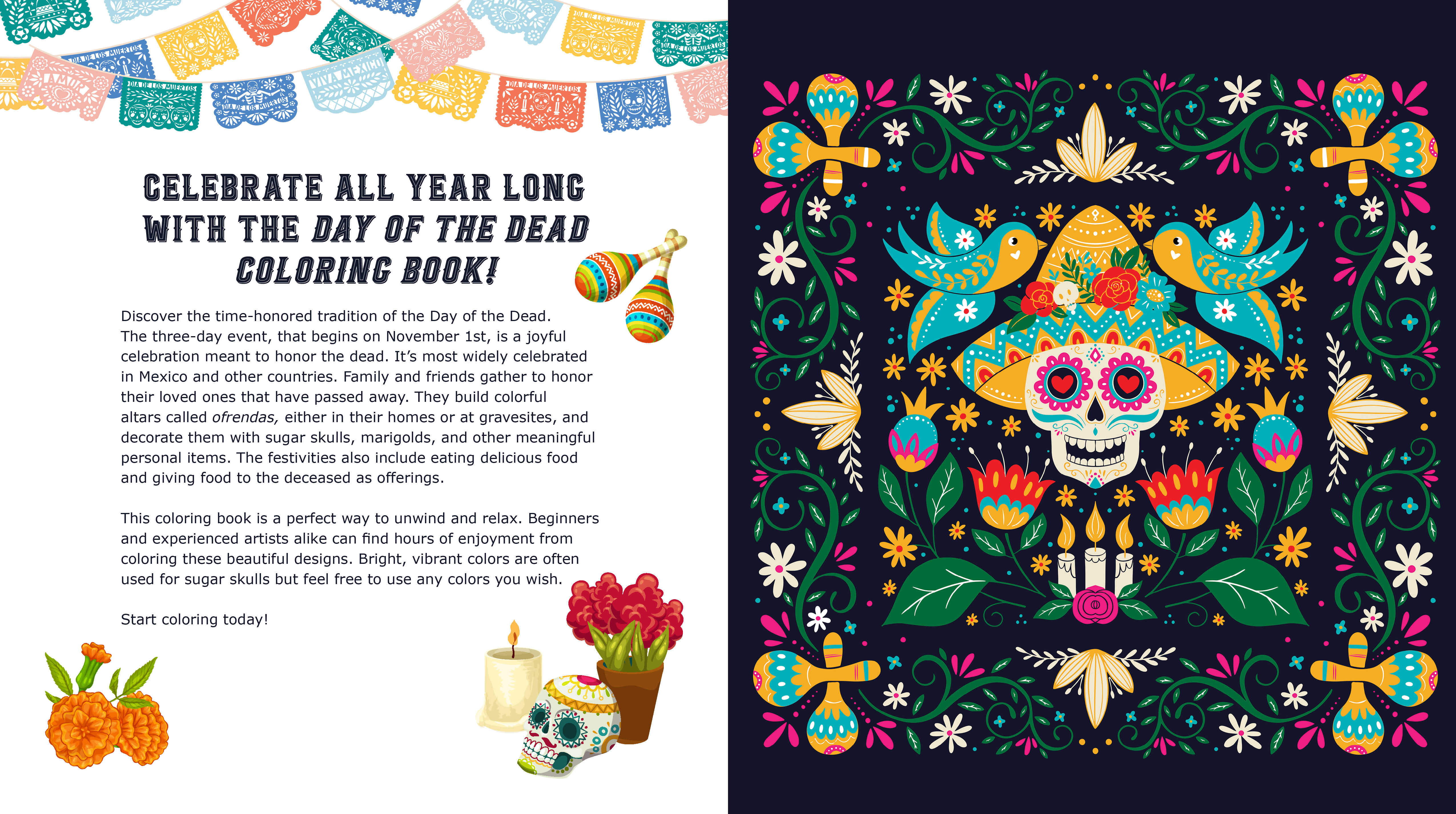 The Day of the Dead Coloring Book