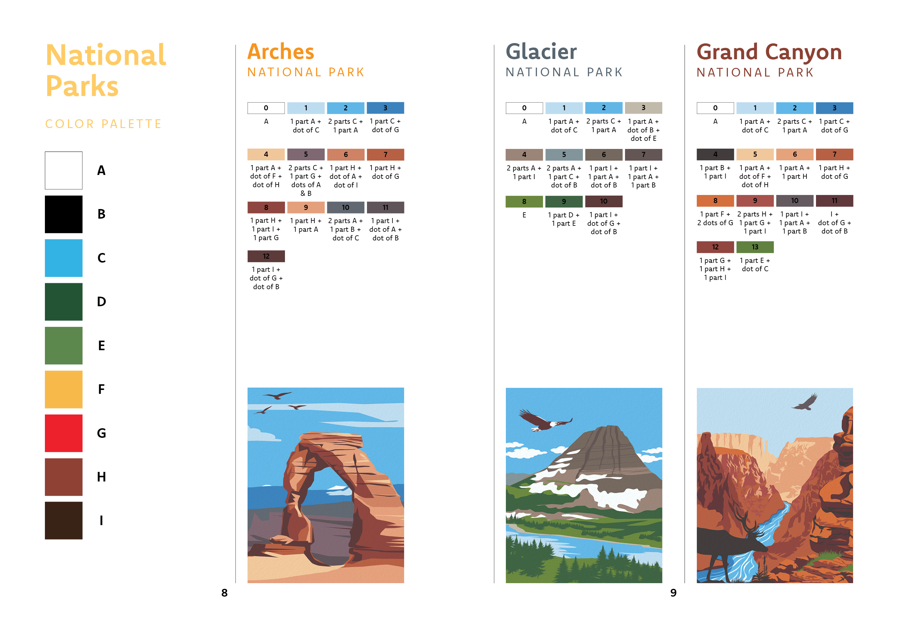 Paint by Number National Parks Kit