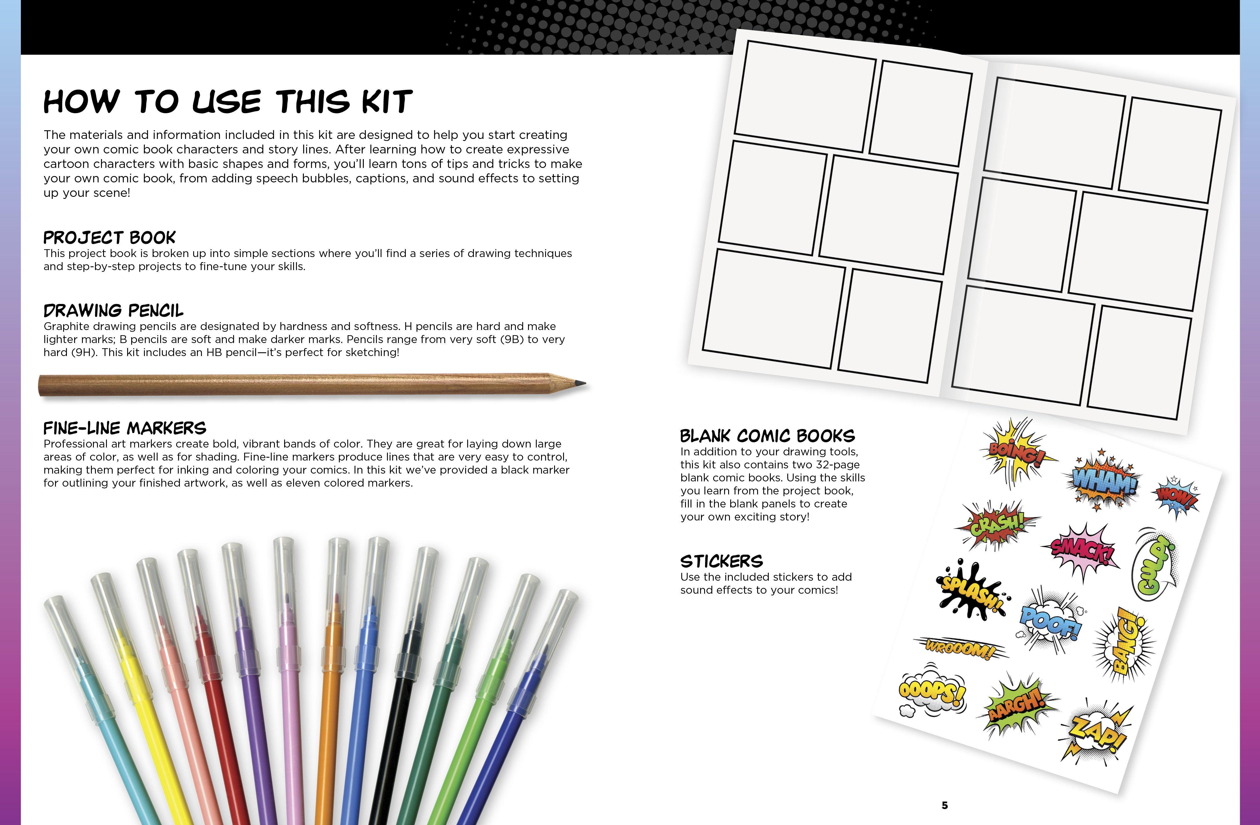 The Art of Drawing Comic Books Kit by Bob Berry, Jim Campbell