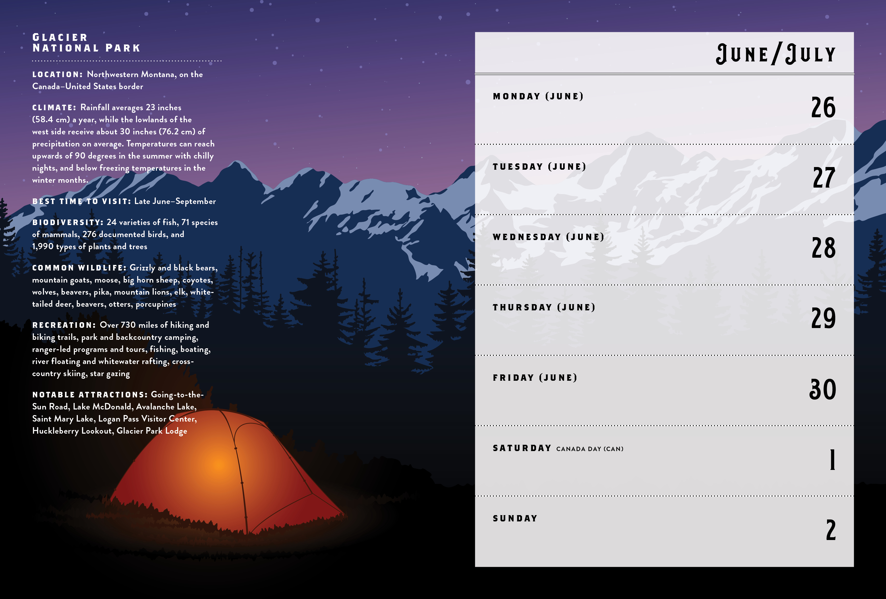 National Parks 2024 Weekly Planner