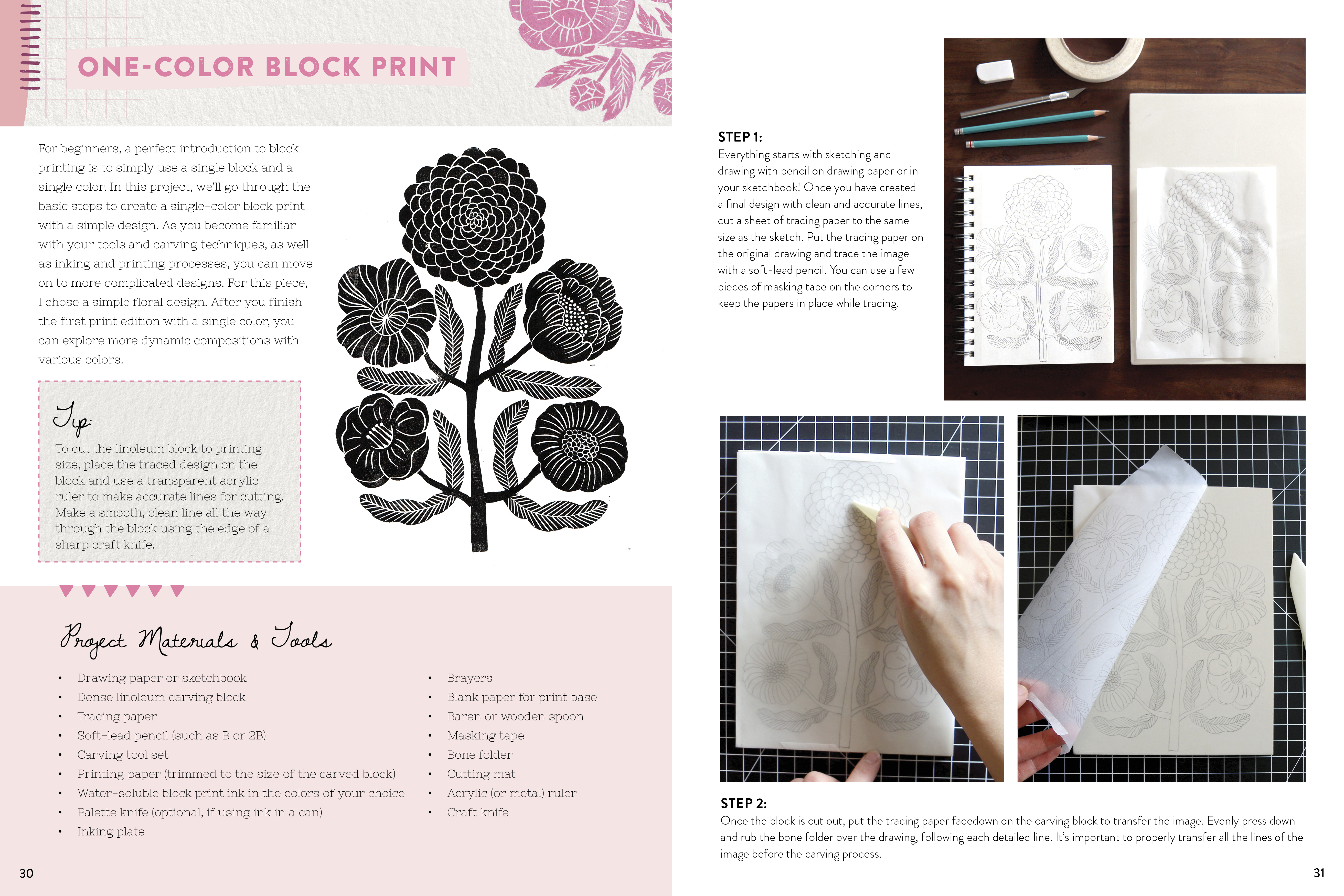 Block Printing Basics - Design, Carve and Print Your Own Blocks