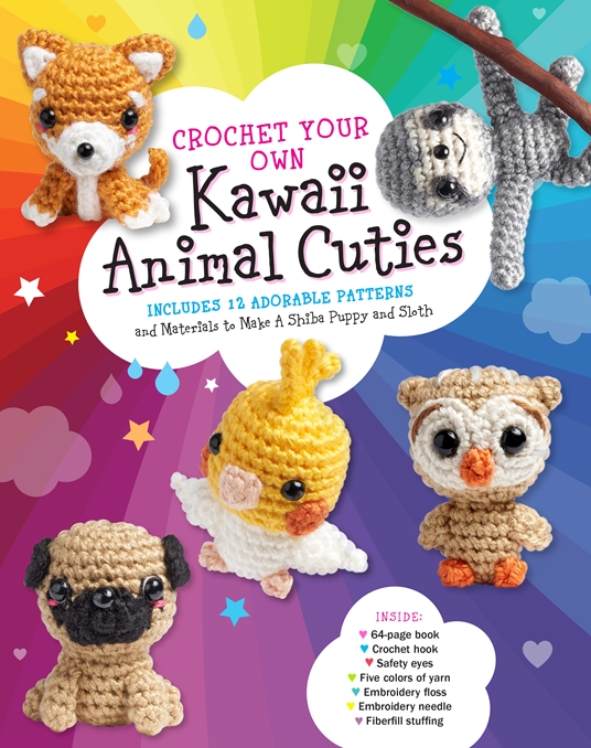 Kawaii Crochet Kit: Includes Everything you Need to Get Started Creating  These Super Cute Creations!–Kit Includes: 48-page Instruction Book, Crochet  Hook, Safety Eyes, 3 Colors of Yarn, Fiberfill Stuffing, Yarn Needle,  Embroidery