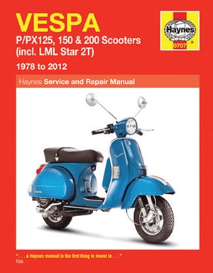 Vespa P/PX125, 150 & 200 Scooters (incl. LML Star 2T) 1978 to 2014