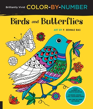 Brilliantly Vivid Color-by-Number: Birds and Butterflies
