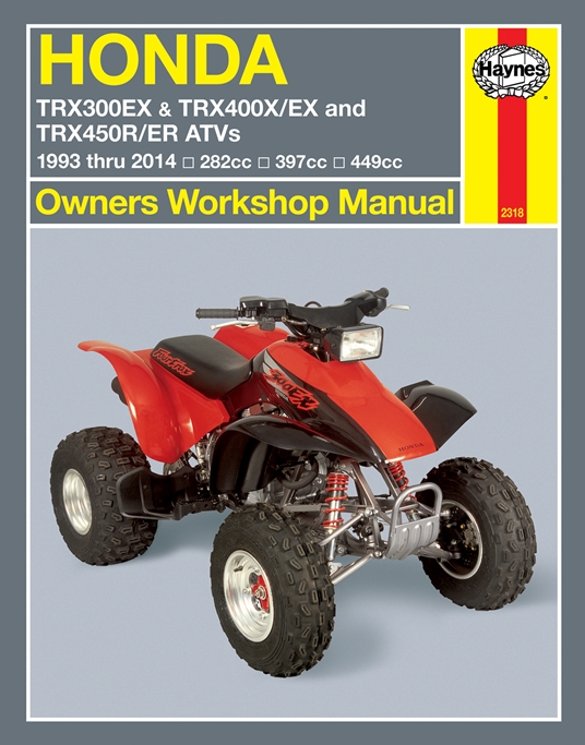 Honda TRX300EX & TRX400X/EX and TRX450R/ER ATVs 1993 thru 2014