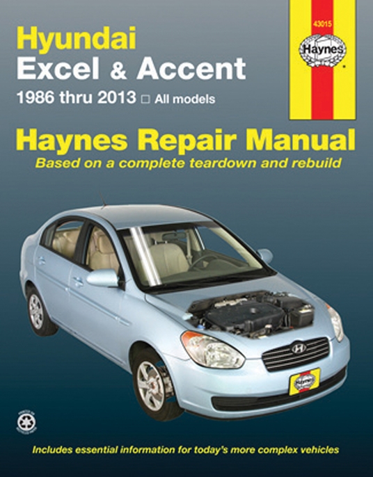 Hyundai Excel & Accent 1986 thru 2013 Haynes Repair Manual