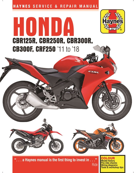 Honda CBR125R, CBR250R, CBR300$, CB300F & CRF250, '11 to '18