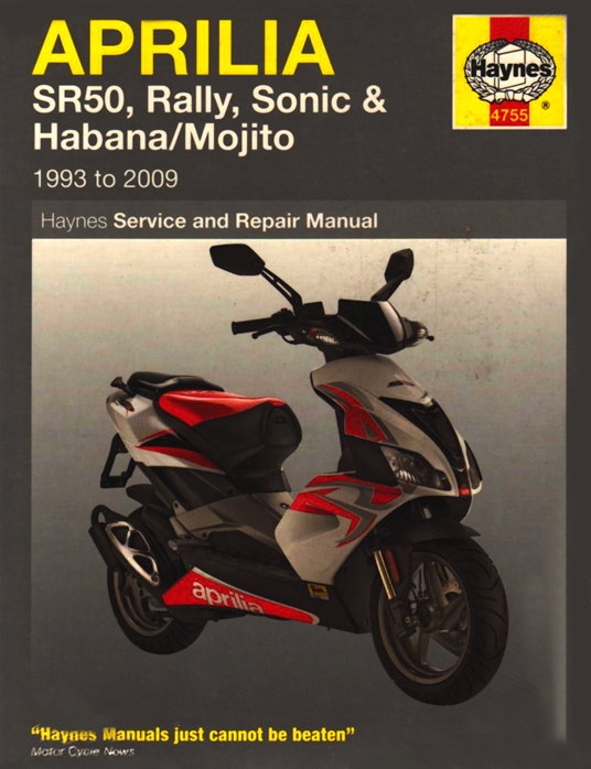 Aprilia SR50, Rally, Sonic, Habana & Mojito Scooters, '93-'09